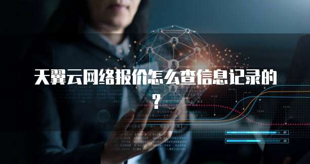 天翼云网络报价怎么查信息记录的?