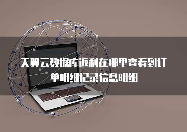 天翼云数据库返利在哪里查看到订单明细记录信息明细