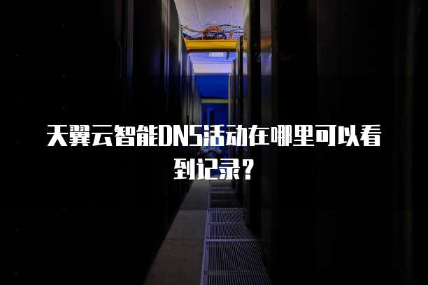 天翼云智能DNS活动在哪里可以看到记录?