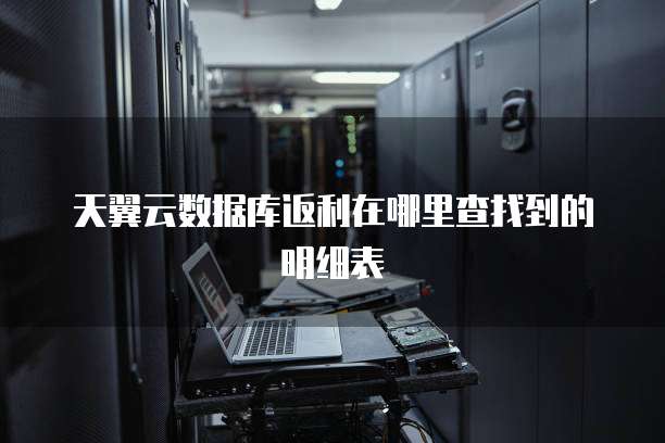 天翼云数据库返利在哪里查找到的明细表
