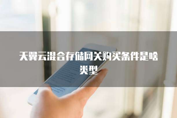 天翼云混合存储网关购买条件是啥类型