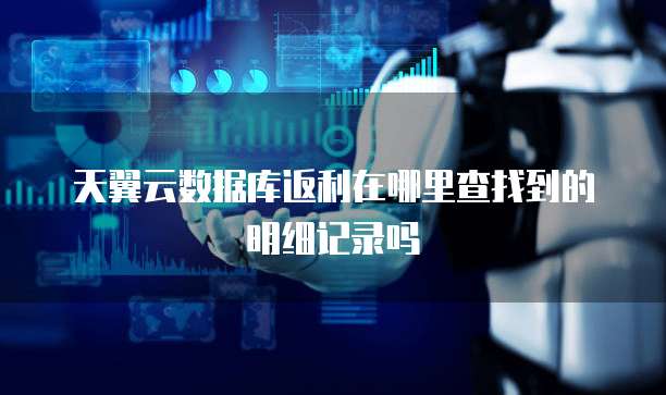 天翼云数据库返利在哪里查找到的明细记录吗