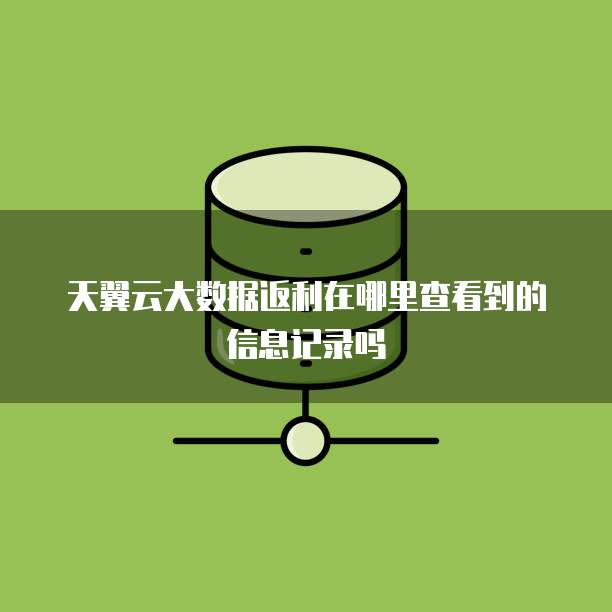 天翼云大数据返利在哪里查看到的信息记录吗