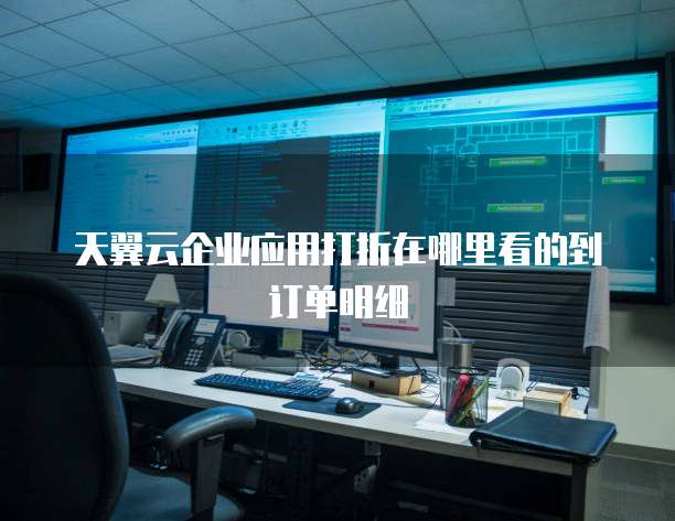天翼云企业应用打折在哪里看的到订单明细