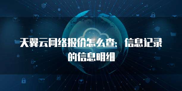 天翼云网络报价怎么查:信息记录的信息明细