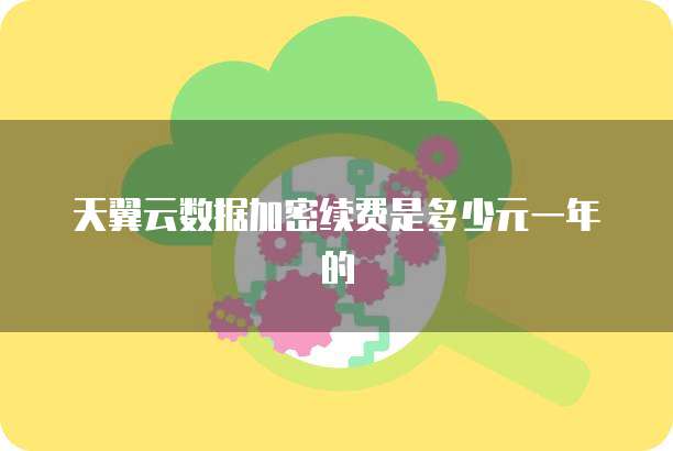 天翼云数据加密续费是多少元一年的