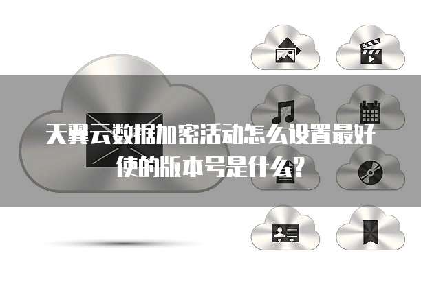 天翼云数据加密活动怎么设置最好使的版本号是什么？