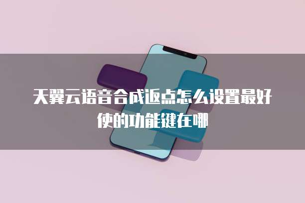 天翼云语音合成返点怎么设置最好使的功能键在哪