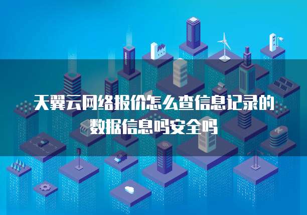 天翼云网络报价怎么查信息记录的数据信息吗安全吗