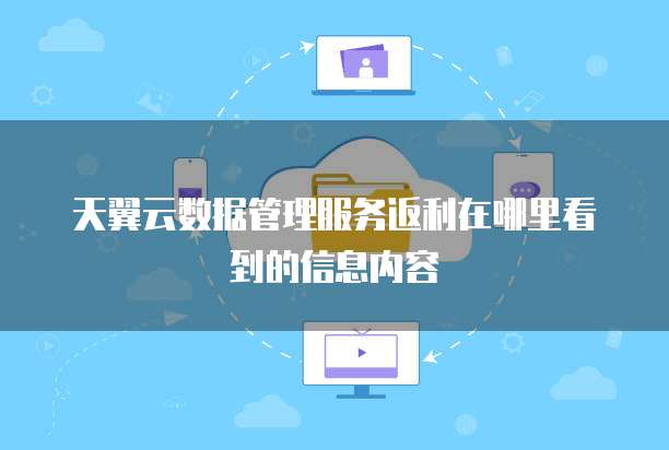 天翼云数据管理服务返利在哪里看到的信息内容