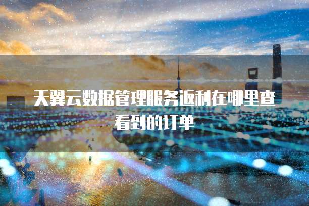 天翼云数据管理服务返利在哪里查看到的订单