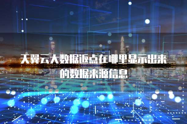 天翼云大数据返点在哪里显示出来的数据来源信息