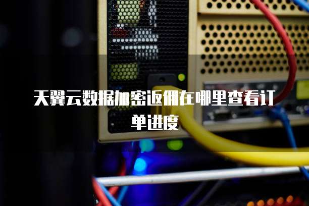 天翼云数据加密返佣在哪里查看订单进度