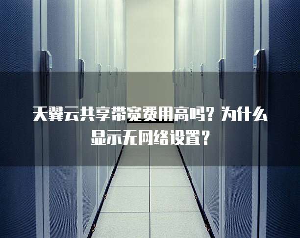 天翼云共享带宽费用高吗?为什么显示无网络设置?