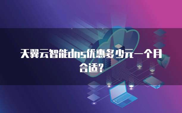 天翼云智能dns优惠多少元一个月合适？