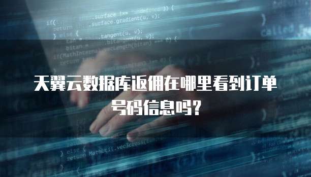 天翼云数据库返佣在哪里看到订单号码信息吗?