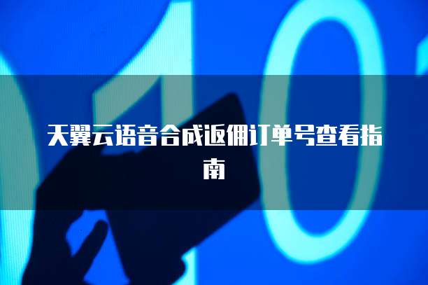 天翼云语音合成返佣订单号查看指南
