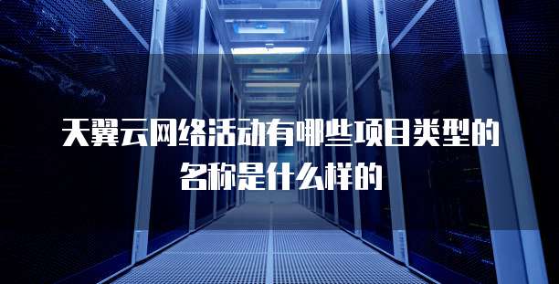 天翼云网络活动有哪些项目类型的名称是什么样的