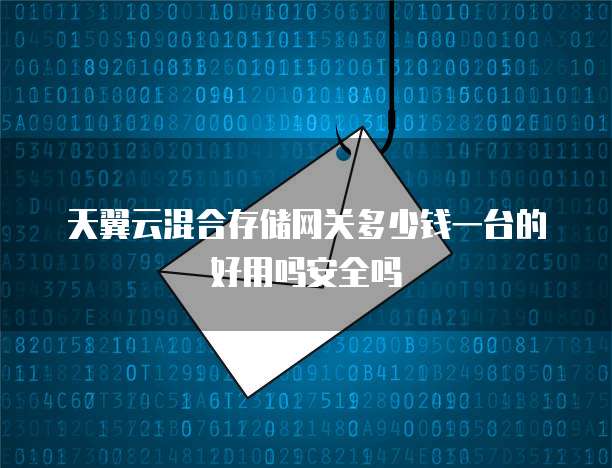 天翼云混合存储网关多少钱一台的好用吗安全吗
