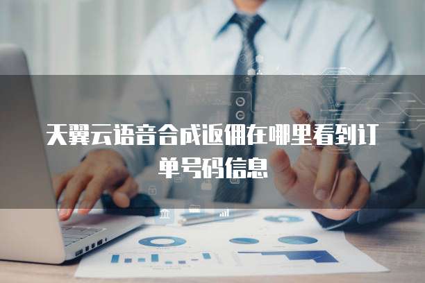 天翼云语音合成返佣在哪里看到订单号码信息