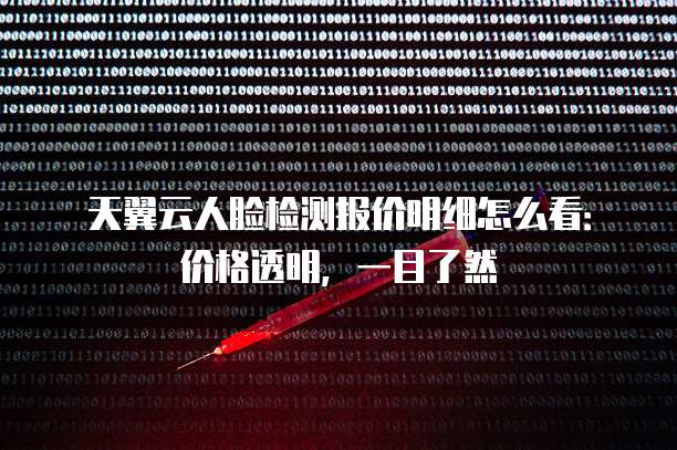 天翼云人脸检测报价明细怎么看:价格透明,一目了然