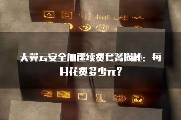 天翼云安全加速续费套餐揭秘：每月花费多少元？