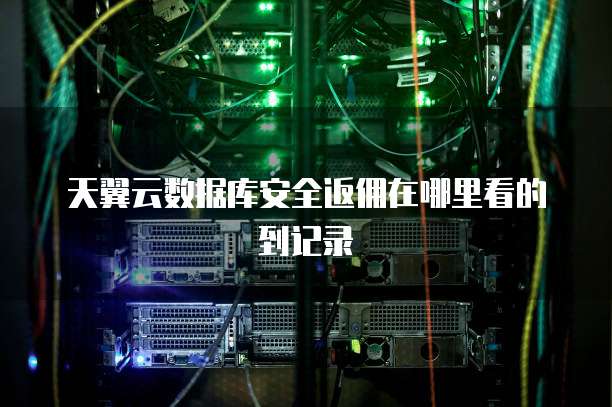 天翼云数据库安全返佣在哪里看的到记录
