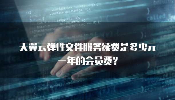 天翼云弹性文件服务续费是多少元一年的会员费?