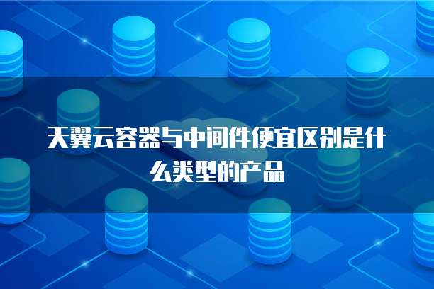 天翼云容器与中间件便宜区别是什么类型的产品