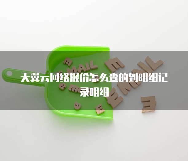天翼云网络报价怎么查的到明细记录明细