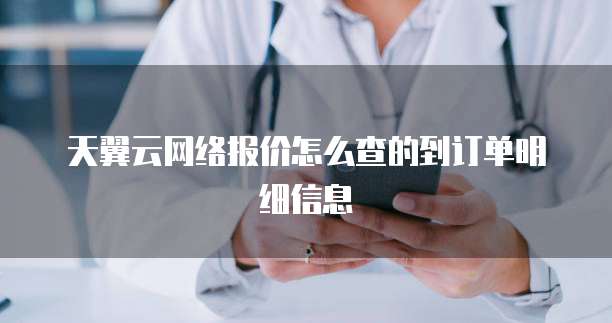 天翼云网络报价怎么查的到订单明细信息