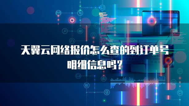 天翼云网络报价怎么查的到订单号明细信息吗?