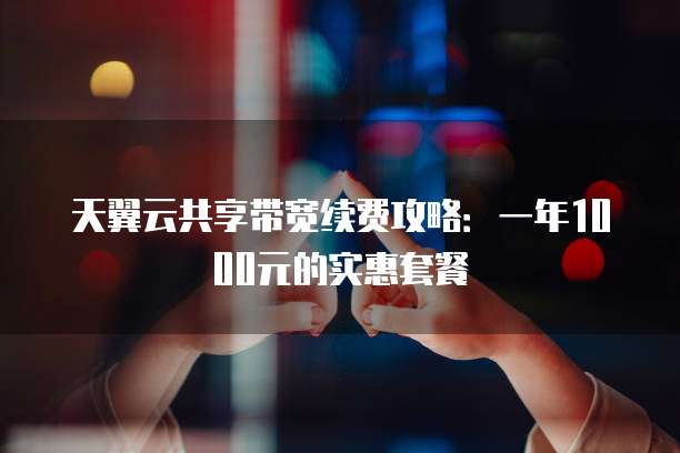 天翼云共享带宽续费攻略:一年1000元的实惠套餐