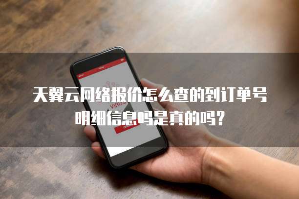 天翼云网络报价怎么查的到订单号明细信息吗是真的吗？