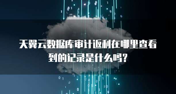 天翼云数据库审计返利在哪里查看到的记录是什么吗?