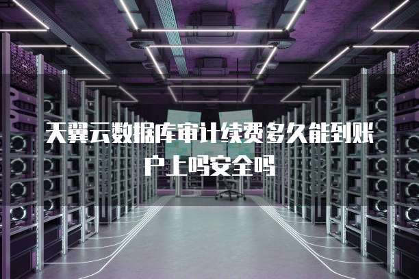 天翼云数据库审计续费多久能到账户上吗安全吗