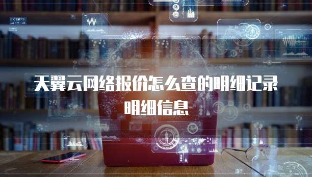 天翼云网络报价怎么查的明细记录明细信息