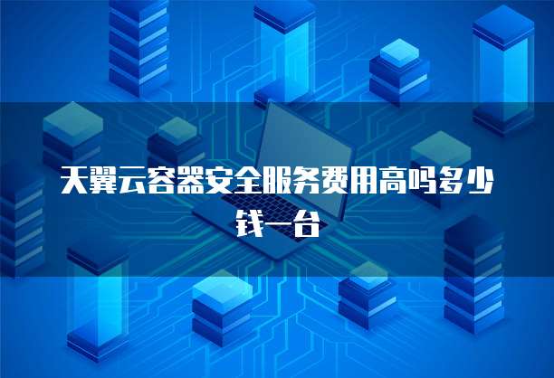 天翼云容器安全服务费用高吗多少钱一台