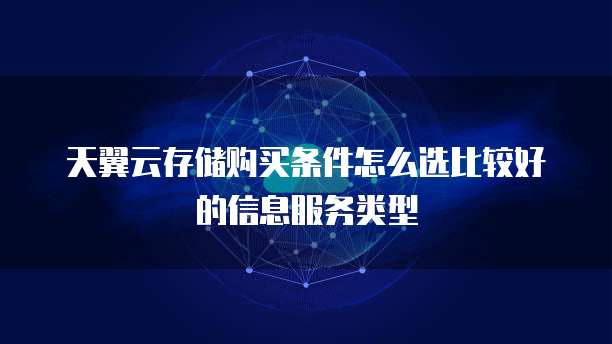 天翼云存储购买条件怎么选比较好的信息服务类型