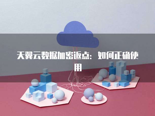 天翼云数据加密返点:如何正确使用