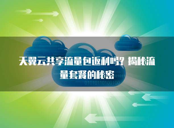 天翼云共享流量包返利吗?揭秘流量套餐的秘密