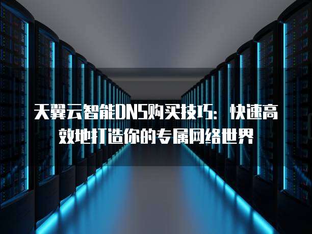 天翼云智能DNS购买技巧：快速高效地打造你的专属网络世界