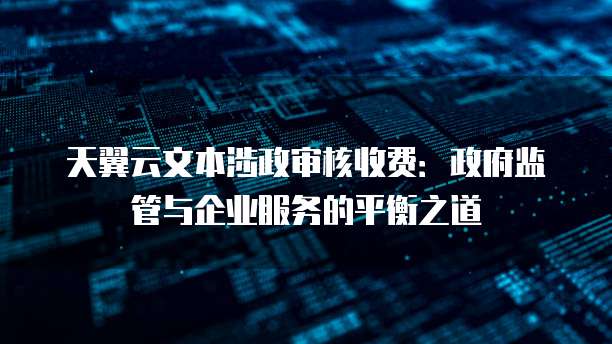 天翼云文本涉政审核收费:政府监管与企业服务的平衡之道