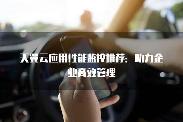 天翼云应用性能监控推荐:助力企业高效管理