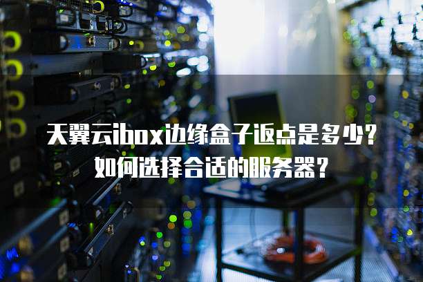 天翼云ibox边缘盒子返点是多少?如何选择合适的服务器?