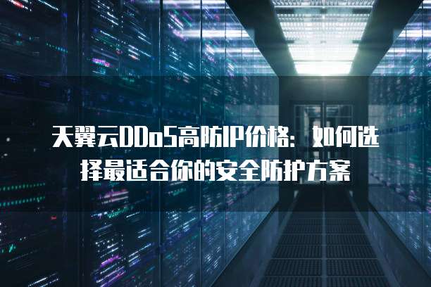 天翼云DDoS高防IP价格:如何选择最适合你的安全防护方案