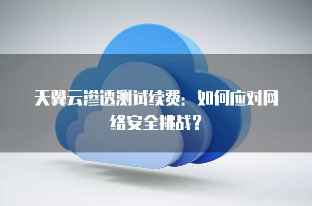 天翼云渗透测试续费:如何应对网络安全挑战?