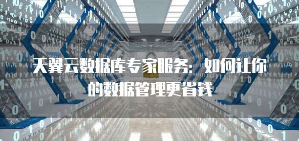 天翼云数据库专家服务:如何让你的数据管理更省钱