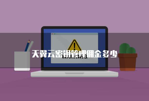 天翼云密钥管理佣金多少