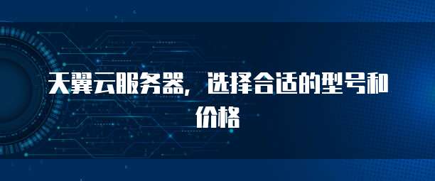 天翼云服务器,选择合适的型号和价格